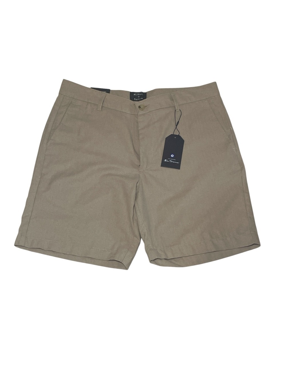 Ben Sherman Khaki Flat Front Chino Shorts sz 34